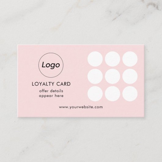 シンプルピンクロゴロイヤリティ 名刺 (正面)