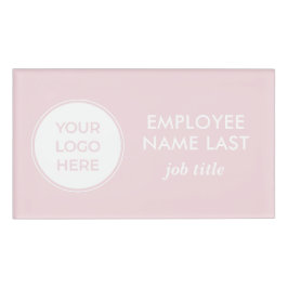 シンプルピンクロゴ従業員名タグ 名札