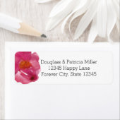 シンプルピンクローズウォーターカラー ラベル (インサイチュ)