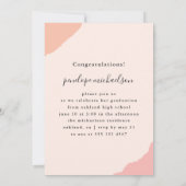 シンプルピンク写真卒業パーティー 招待状 (裏面)