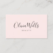 シンプルピンク手書きスクリプトソーシャルメディアのアイコン 名刺 (正面)