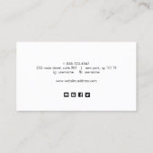 シンプルピンク手書きソーシャルメディアのアイコン 名刺 (裏面)