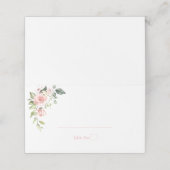 シンプルピンク水カラー結婚フローラ座席表 プレイスカード (外部開封)
