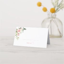 シンプルピンク水カラー結婚フローラ座席表 プレイスカード