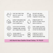 シンプルピンク真皮フィラーアフターケアアドバイス (裏面)