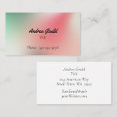 シンプルピンク緑のグラデーション名刺 名刺 (正面/裏面)