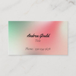 シンプルピンク緑のグラデーション名刺 名刺