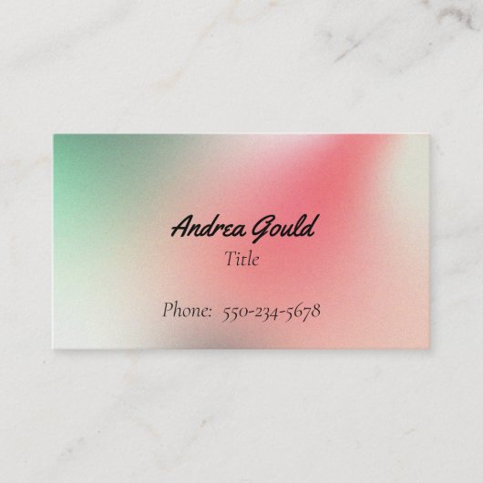 シンプルピンク緑のグラデーション名刺 名刺 (正面)