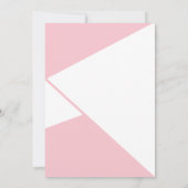 シンプルピンク色ブロック三角形の卒業 案内状 (裏面)