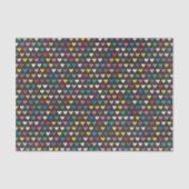 シンプルピンク赤ブルーグリーン黄ハートパターン 薄葉紙 (正面)