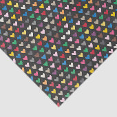 シンプルピンク赤ブルーグリーン黄ハートパターン 薄葉紙 (詳細)