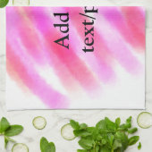 シンプルピンク赤水の色カスタム文字t追加 キッチンタオル (折り畳み)