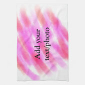 シンプルピンク赤水の色カスタム文字t追加 キッチンタオル (縦)