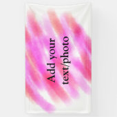 シンプルピンク赤水の色カスタム文字t追加 横断幕 (縦)