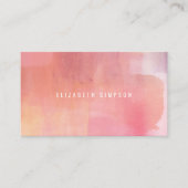 シンプルピンク赤面ミニマル水彩 名刺 (正面)