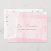 シンプルピンク金ゴールド水色アポイントメント ポストカード (正面/裏面)