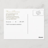 シンプルピンク金ゴールド水色アポイントメント ポストカード (裏面)