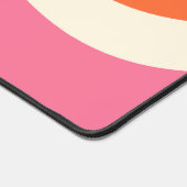 シンプルピンク、オレンジ、クリームの波2 デスクマット (コーナー)