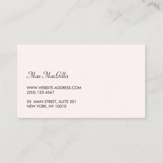 シンプルピンク　モノグラムモダン　フェイクシルバーストライプ 名刺 (裏面)