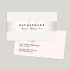 シンプルピンク　モノグラムモダン　フェイクシルバーストライプ