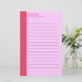 シンプルピンク 便箋 (スタンド正面)