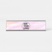 シンプルピンミニマルク色の水彩画 デスクネームプレート (正面)