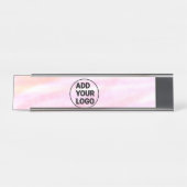 シンプルピンミニマルク色の水彩画 デスクネームプレート (正面)