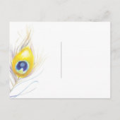 シンプルピーコックフェザー結婚ズのメニュー選択RSVP インビテーションポストカード (裏面)