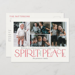 シンプルピースレッドグリーン シーズンポストカード