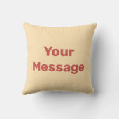 シンプルピーチとレッドあなたのメッセージ文字テンプレート クッション (裏面)