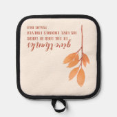 シンプルピーチの水の色与え感謝してい感謝祭 鍋敷き (正面)