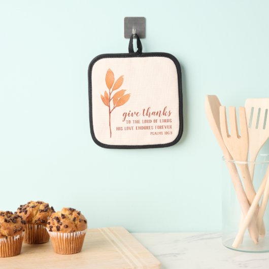 シンプルピーチの水の色与え感謝してい感謝祭 鍋敷き (インサイチュ (吊り下げ))