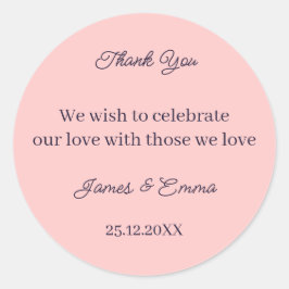 シンプルピーチカスタムウェディング ラウンドシール