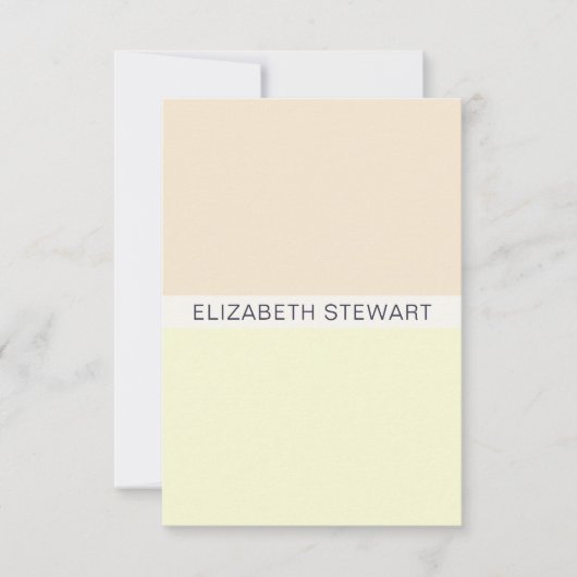 シンプルピーチモダンイエロープロフェッショナル ノートカード (正面)