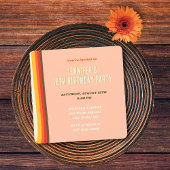 シンプルピーチモダンレトログルーヴィ18th誕生日 招待状