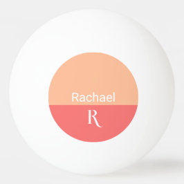 シンプルピーチモノグラム名 卓球ボール