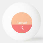 シンプルピーチモノグラム名 卓球ボール (裏面)