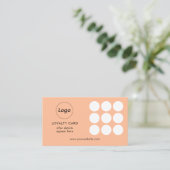 シンプルピーチロゴロイヤリティ 名刺 (スタンド正面)