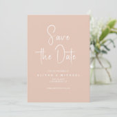 シンプルピーチ結婚ズ | QRコード日付の保存 招待状 (スタンド正面)