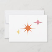 シンプルピーチ&グリーンミッドセンチュリーモダンズ結婚 出欠カード (裏面)