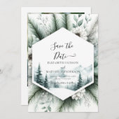 シンプルピーマウンテン結婚ズ セーブザデート (正面/裏面)