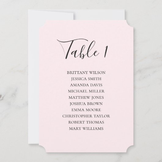 シンプルピ結婚ンク座席表スクリプモダント 招待状 (正面)