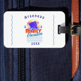 シンプルファミリークルーズブルー オーダーメイド ラゲッジタグ