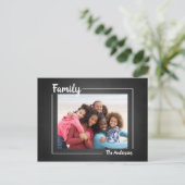 シンプルファミリーシャルボードフォトホリデーポストカード シーズンポストカード (スタンド正面)