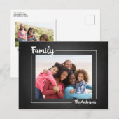 シンプルファミリーシャルボードフォトホリデーポストカード シーズンポストカード (正面/裏面)