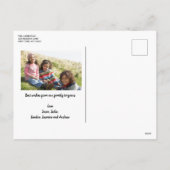 シンプルファミリーシャルボードフォトホリデーポストカード シーズンポストカード (裏面)