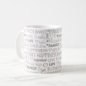 シンプルファミリータイポグラフィかわいいミニマリスト コーヒーマグカップ (正面左)