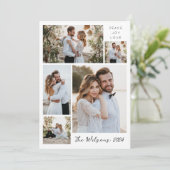 シンプルファミリー５ フォトコラージュ 新婚あいさつ シーズンカード (スタンド正面)