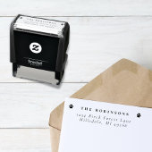 シンプルファミリ名と足跡 |差出人住所 セルフインキングスタンプ