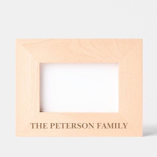 シンプルファミリ名刻印木枠 レーザー彫刻フレーム (正面)